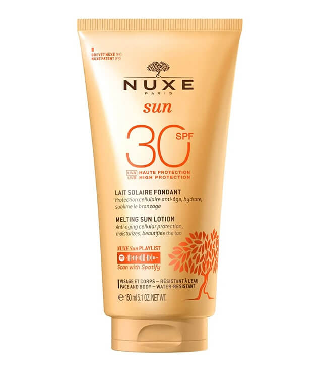 NUXE | SUN LAIT SOLAIRE FONDANT HAUTE PROTECTION SPF30 VISAGE ET CORPS RÉSISTANT À L'EAU